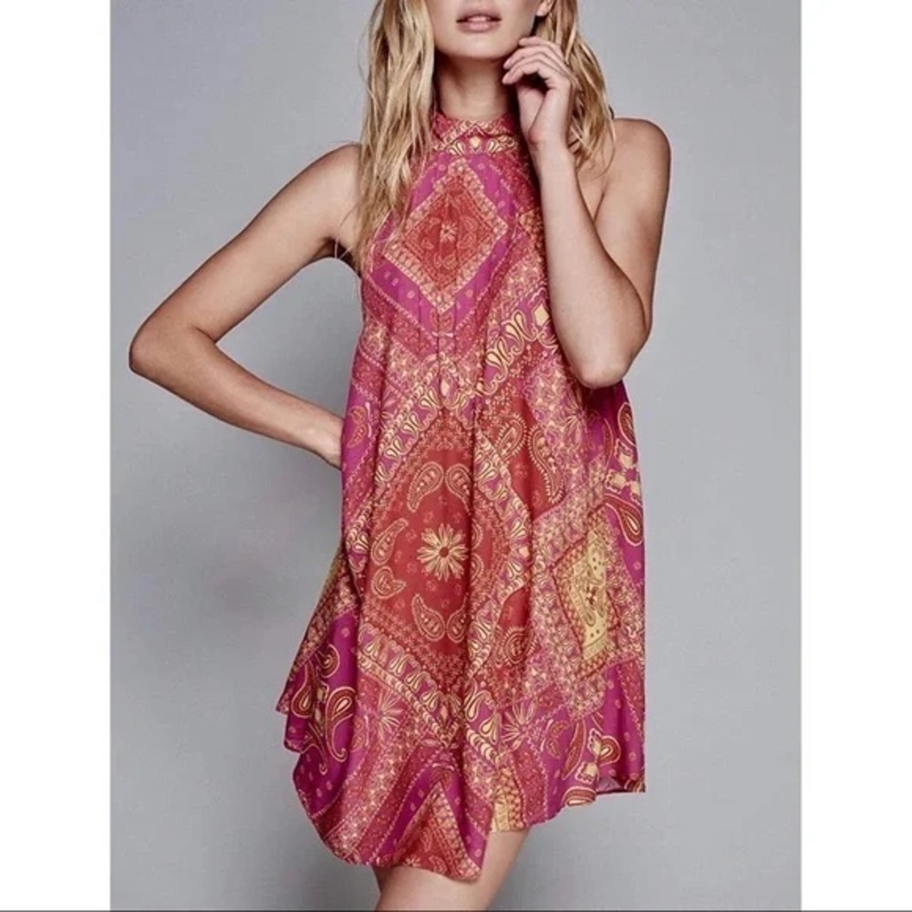 Free People  Beaux Mock Neck Slip Dress
